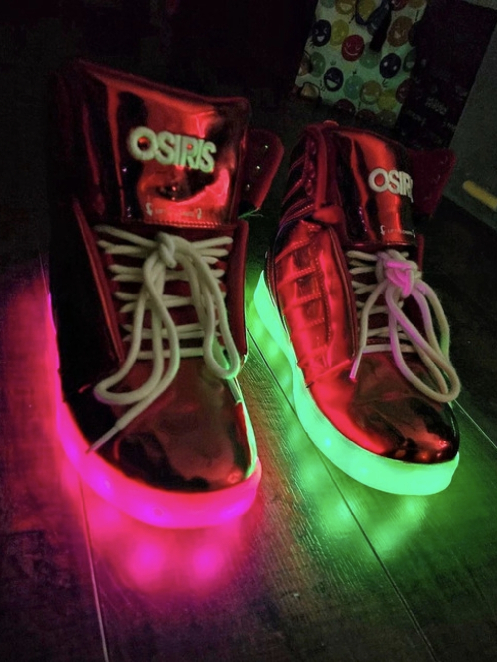 Osiris Red High Top LED Light-Up Skate Sneakers US Men's 5